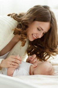 mom talking to baby